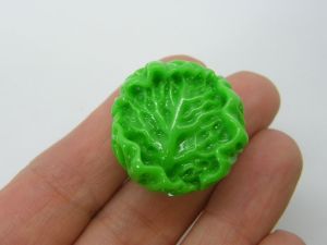 4 Cabbage pendants green resin FD696 - SALE 50% OFF