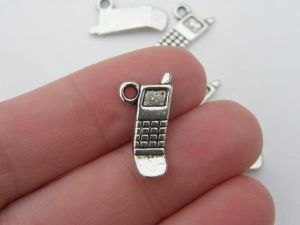 10 Cell phone mobile charms antique silver tone P311
