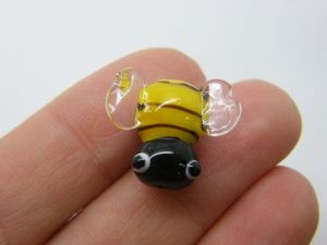 1 Bee bead handmade lamp work glass A471