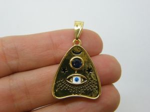 1 Evil eye pendant gold tone I197