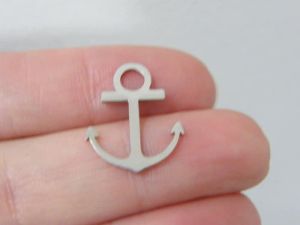 2 Anchor charms stainless steel FF516