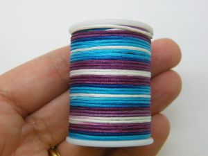 7 Meter mixed colours polyester braided cord string nylon string 0.7mm thick  FS13  - SALE 50% OFF