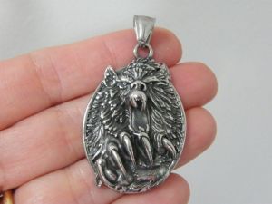 1 Wolf pendant  stainless steel A355