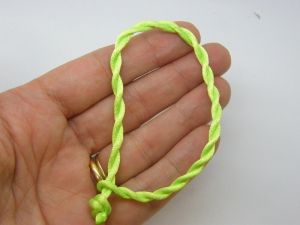 8 Neon green cord bracelets 19cm FS
