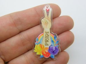 2  Pride peace rainbow LGBTQ pendants acrylic M201