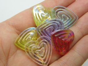 16 Heart pendants random mixed acrylic H330