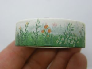 1 Roll grass flower field white washi tape ST