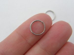100 Split rings 10mm silver tone FS412