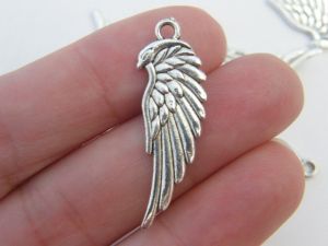 6 Wing pendants antique silver AW21
