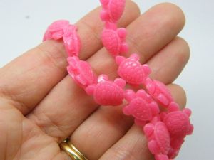 20 Turtle spacer beads synthetic pink FF