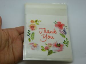 100 Thank you flowers cellophane packet bags - self sealing and resealable