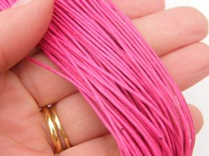 80M Dark pink waxed cord 1mm