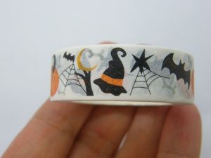 1 Roll Halloween spiderweb hat pumpkin white black orange washi tape ST