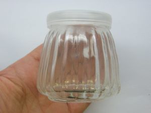 1 Glass bottle jars with plastic lid 6.85 x 6.8cm - SALE 50% OFF