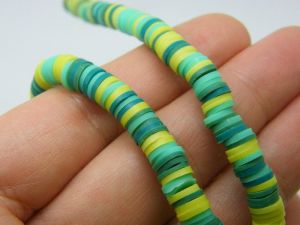310 Shades of green beads 6mm polymer clay B131