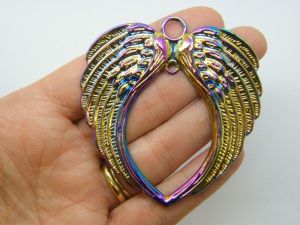 1 Angel wing connector charm multi colour tone AW120