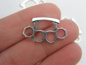 8 Brass knuckles antique silver tone G22