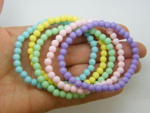 5 Bracelets stretchy elastic 5 colours 5.4cm