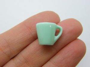 4 Coffee mug miniature aquamarine resin FD678
