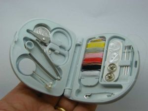 1 Sewing kit box container grey plastic - SALE 50% OFF