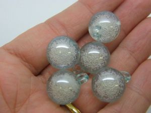 20 Round bubble pendants blue acrylic M2 - SALE 50% OFF