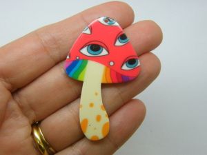 2 Mushroom eye pendants acrylic L13