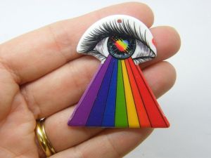 2 Eye rainbow pendants acrylic M285