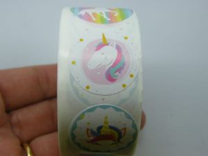 1 Roll 500 Unicorn stickers 008
