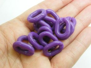 50 Quick link connectors purple acrylic BB409  - SALE 50% OFF