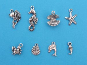 The Under The Sea Collection - 8 different antique silver tone charms