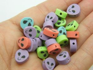 30 Alien beads random mixed polymer clay P178 - SALE 50% OFF