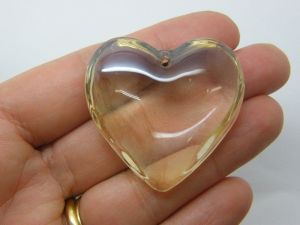 1 Heart pendant bisque glass H
