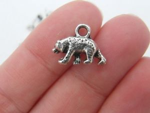 8 Bear charms antique silver tone A186