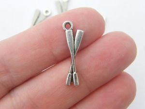 12 Oars charms antique silver tone SP110