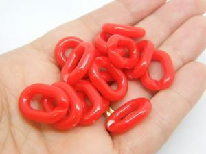 50 Quick link connectors red acrylic BB463  - SALE 50% OFF