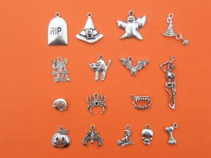 The Ultimate Halloween Charms Collection - 16 different antique silver tone charms
