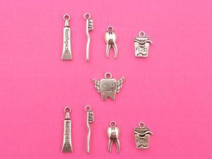 The Dentist Collection - 9 antique silver tone charms