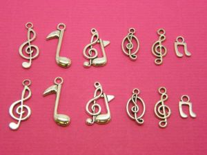 The Music Note Collection - 12 antique silver charms