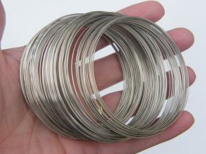 200 Loops memory wire 65 - 70mm silver tone 11248