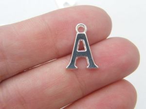 8 Letter A alphabet charms silver plated