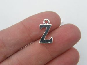 8 Letter Z alphabet charms silver plated