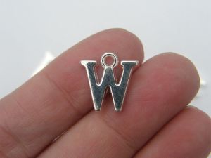 8 Letter W alphabet charms silver plated