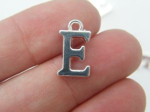 8 Letter E alphabet charms silver plated