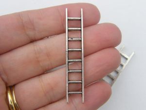 4 Ladder pendants antique silver tone P423