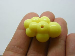 4 Cloud beads yellow acrylic S393