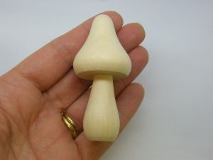 2 Mushroom embellishment miniature natural wood 33 x 71mm L 01E
