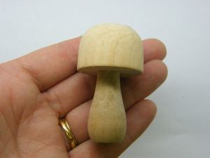 2 Mushroom embellishment miniature natural wood 58 x 29mm L 45