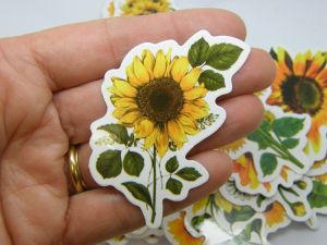 50 Sunflower daisy themed stickers random mixed paper 01