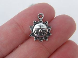 14 Sun made with a smile charms antique silver tone S65