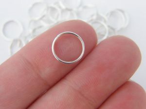 100 Split rings 10mm silver plated FS411